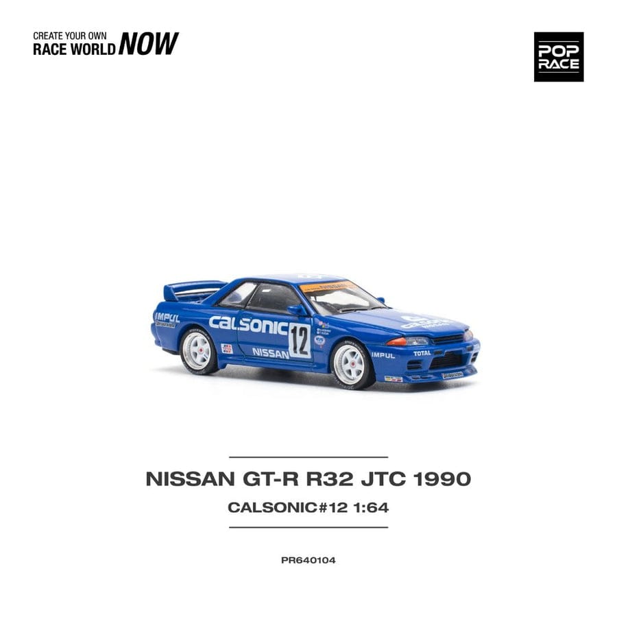 POP RACE NISSAN SKYLINE GTR R32 JTC 1990 CALASONIC 1:64