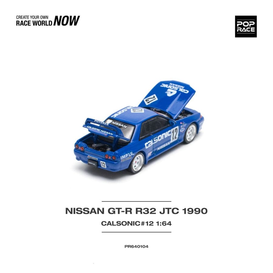 POP RACE NISSAN SKYLINE GTR R32 JTC 1990 CALASONIC 1:64